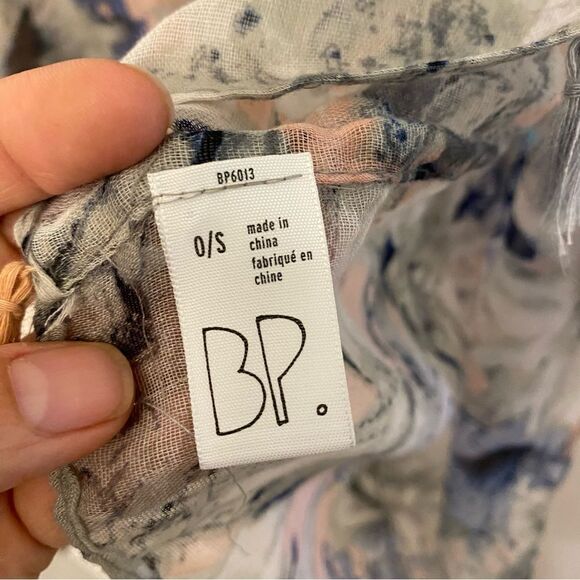 BP infinity scarf floral print lightweight gauze whimsy romantic tassels - Picture 7 of 11